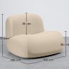Buy Organic-Shaped Lounge Armchair - Velvet Upholstered Armchair Scandinavian Modern Design - Dustine White 61587 - in the UK