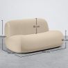 Buy Organic-Shaped Sofa - Velvet Upholstered Scandinavian Modern Design - Dustine White 61588 - in the UK