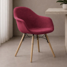 Buy Velvet Dining Chair - Scandinavian Design and Wooden Legs - Skandiva  Dark red 61594 home delivery