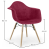 Buy Velvet Dining Chair - Scandinavian Design and Wooden Legs - Skandiva  Dark red 61594 in the United Kingdom