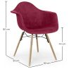Buy Velvet Dining Chair - Scandinavian Design and Wooden Legs - Skandiva  Dark red 61594 - in the UK