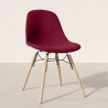 Buy Velvet Dining Chair - Scandinavian Design and Wooden Legs - Lumi Dark red 61595 at MyFaktory