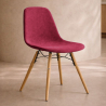 Buy Velvet Dining Chair - Scandinavian Design and Wooden Legs - Lumi Dark red 61595 - prices