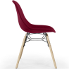 Buy Velvet Dining Chair - Scandinavian Design and Wooden Legs - Lumi Dark red 61595 - in the UK