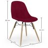 Buy Velvet Dining Chair - Scandinavian Design and Wooden Legs - Lumi Dark red 61595 - in the UK