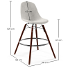 Buy Velvet Bar Stool - Scandinavian Design and Dark Wood Legs - Lumi Light grey 61598 home delivery