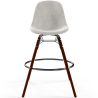 Buy Velvet Bar Stool - Scandinavian Design and Dark Wood Legs - Lumi Light grey 61598 - in the UK