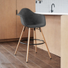 Buy Velvet Bar Stool - Scandinavian Design and Wooden Legs - Skandiva  Yellow 61597 in the United Kingdom