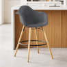 Buy Velvet Bar Stool - Scandinavian Design and Wooden Legs - Skandiva  Yellow 61597 home delivery
