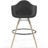 Buy Velvet Bar Stool - Scandinavian Design and Wooden Legs - Skandiva  Black 61597 - in the UK