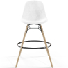 Buy Velvet Bar Stool - Scandinavian Design and Wooden Legs - Lumi White 61596 - in the UK