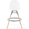 Buy Velvet Bar Stool - Scandinavian Design and Wooden Legs - Lumi White 61596 in the United Kingdom