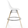 Buy Velvet Bar Stool - Scandinavian Design and Wooden Legs - Lumi White 61596 at MyFaktory