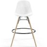 Buy Velvet Bar Stool - Scandinavian Design and Wooden Legs - Lumi White 61596 - in the UK