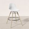 Buy Velvet Bar Stool - Scandinavian Design and Wooden Legs - Lumi White 61596 - prices