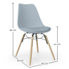 Buy Dining Chair with Cushion - Scandinavian Design and Wooden Legs - Lumi Light grey 61604 in the United Kingdom