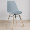 Buy Dining Chair with Cushion - Scandinavian Design and Wooden Legs - Lumi Light grey 61604 in the United Kingdom