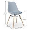 Buy Dining Chair with Cushion - Scandinavian Design and Wooden Legs - Lumi Light grey 61604 - in the UK