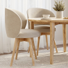 Buy Dining chair upholstered in white boucle - Seranda White 61606 - in the UK