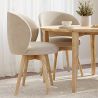 Buy Dining chair upholstered in white boucle - Seranda White 61606 in the United Kingdom