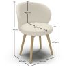 Buy Dining chair upholstered in white boucle - Seranda White 61606 at MyFaktory