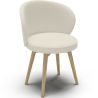 Buy Dining chair upholstered in white boucle - Seranda White 61606 - in the UK