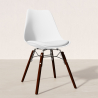 Buy Dining Chair with Cushion - Scandinavian Design and Wooden Dark Legs - Lumi White 61607 - in the UK