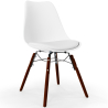 Buy Dining Chair with Cushion - Scandinavian Design and Wooden Dark Legs - Lumi White 61607 - prices