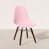 Buy Children Chair - Scandinavian Design - Dark Wooden Legs - Lumi Pink 61699 in the United Kingdom
