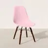 Buy Children Chair - Scandinavian Design - Dark Wooden Legs - Lumi Pink 61699 - in the UK