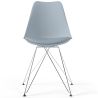 Buy Dining Chair with Cushion - Scandinavian Design and Black Metal Legs - Lumi Light grey 61728 - in the UK