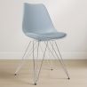 Buy Dining Chair with Cushion - Scandinavian Design and Metal Legs - Lumi Light grey 61728 - prices