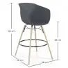 Buy Bar Stool - Scandinavian Style - Natural Wood Legs - Miscel Dark grey 61732 with a guarantee