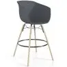 Buy Bar Stool - Scandinavian Style - Natural Wood Legs - Miscel Dark grey 61732 - prices