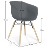 Buy Dining Chair - Scandinavian Style - Natural Wood Legs - Mangri Dark grey 61734 at MyFaktory