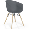 Buy Dining Chair - Scandinavian Style - Natural Wood Legs - Mangri Dark grey 61734 home delivery