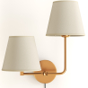 Buy Golden Wall Lamp with Cable and Two Shades - Glowena Cream 61743 - in the UK
