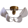 Buy Wall Lamp with Fabric Shade and Aged Gold Structure - Gildora White 61744 - prices