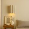 Buy Wall Lamp with Fabric Shade and Aged Gold Structure - Gildora White 61744 with a guarantee