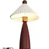Buy Table Lamp with Wooden Base and White Cement Shade - Lumivie Brown 61735 at MyFaktory