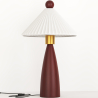 Buy Table Lamp with Wooden Base and White Cement Shade - Lumivie Brown 61735 - in the UK
