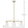 Buy Aged Gold Metal Ceiling Pendant Lamp with 3 Shades - Emberlux Gold 61736 - in the UK