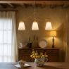 Buy Aged Gold Metal Ceiling Pendant Lamp with 3 Shades - Emberlux Gold 61736 in the United Kingdom