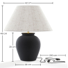 Buy Vintage Table Lamp - Ceramic Base and Fabric Shade - Goldina Black 61737 in the United Kingdom