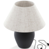 Buy Vintage Table Lamp - Ceramic Base and Fabric Shade - Goldina Black 61737 at MyFaktory