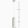 Buy Pendant lamp - Minimalist design - Stone-effect finish - Sinur III White 61740 - prices
