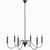 Buy Matte Black Metal Chandelier Style Pendant Lamp – 6 Arms - Lumora Black 61741 - in the UK