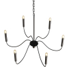 Buy Matte Black Metal Chandelier Style Pendant Lamp – 6 Arms - Lumora Black 61741 in the United Kingdom