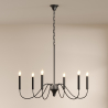 Buy Matte Black Metal Chandelier Style Pendant Lamp – 6 Arms - Lumora Black 61741 home delivery