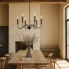 Buy Matte Black Metal Chandelier Style Pendant Lamp – 6 Arms - Lumora Black 61741 - in the UK